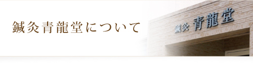 鍼灸 青龍堂の由来・ごあいさつ